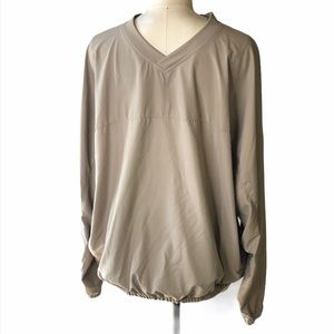 Footjoy tan pullover v neck windbreaker